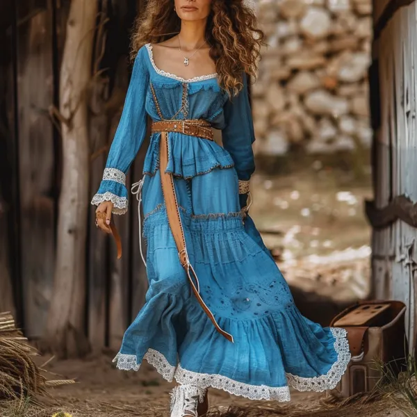 Women's Gypsy Maxi Bohemian Dress - Ootdyouth.com 