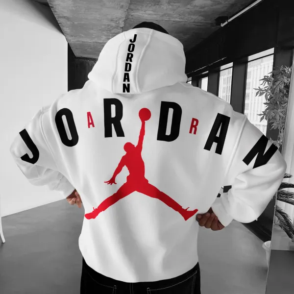 Oversized Unisex Basketball Print Hoodie Jordan Hoodies - Elementnice.com 