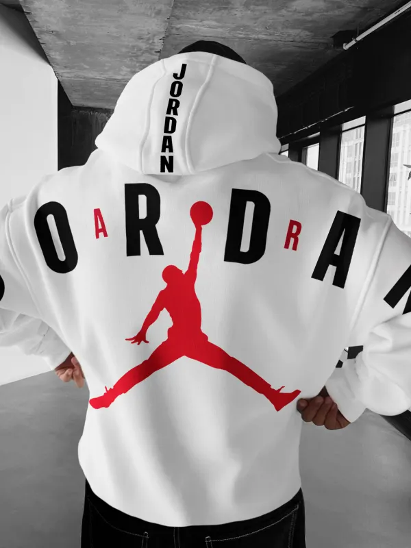Oversized Unisex Jordan Basketball Print Hoodie Hoodies - Wantbright.com 