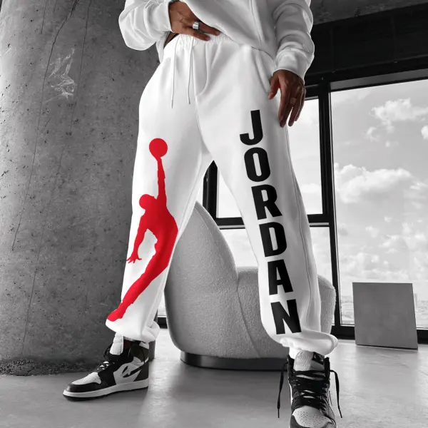 Fashionable Casual Basketball Print Men's Sweatpants - Ootdyouth.com 