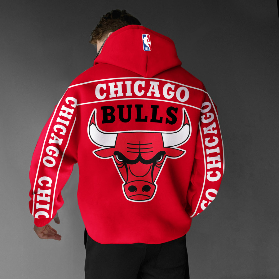 

Oversized Unisex Basketball Print Hoodie Chicago Basketball Hoodie