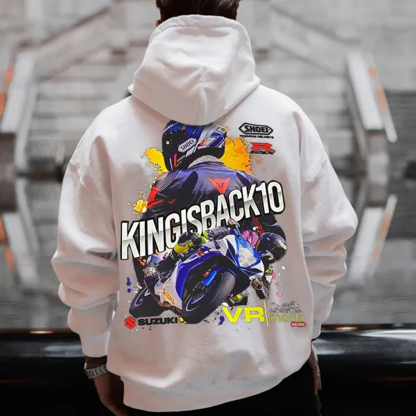 Men's Motorcycle Racing Print Hoodie - Spiretime.com 