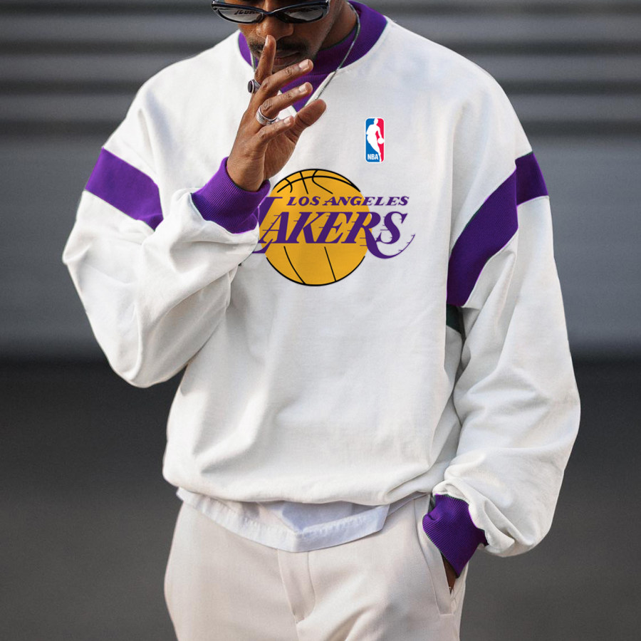 

Men's Street Casual Los Angeles Basketball Crew Neck Pullover Sweatshirt