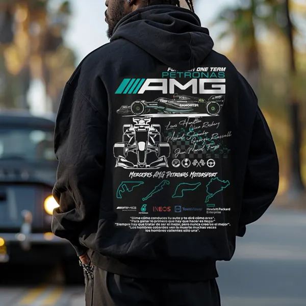 Casual Racing Letter Print Men's Hoodie - Spiretime.com 