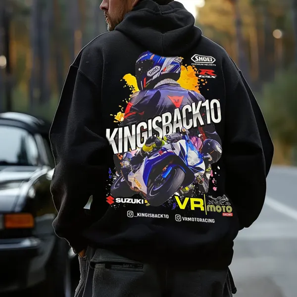 Men's Motorcycle Print Hoodie - Spiretime.com 