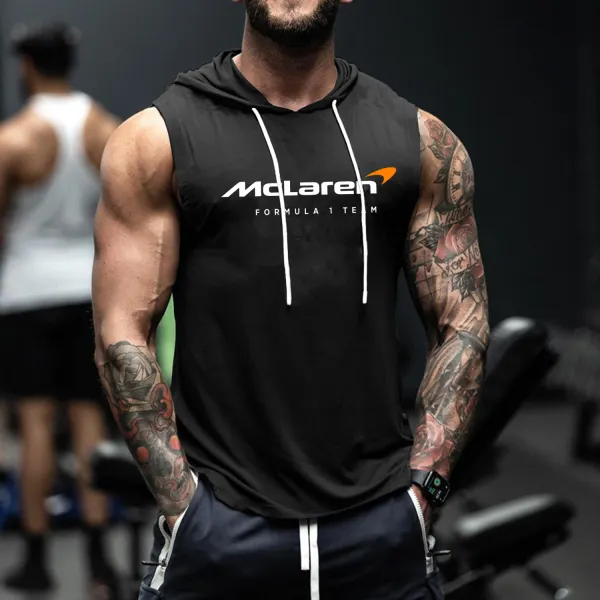 Men's McLaren Racing Print Hooded Vest - Wayrates.com 