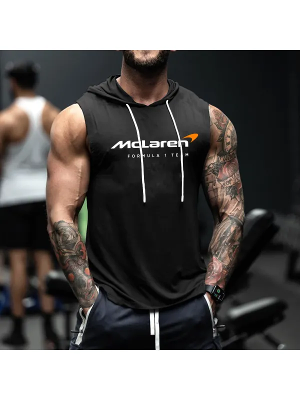 Men's Racing Print Hooded Vest - Aptkoi.com 