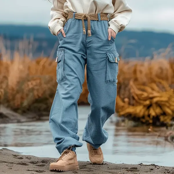 Women's Outdoor Large Pocket Design Trousers - Ootdyouth.com 