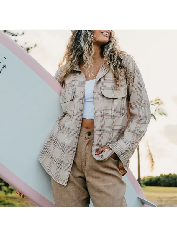 Retro Casual Plaid Loose Shirt - Realyiyi.com 