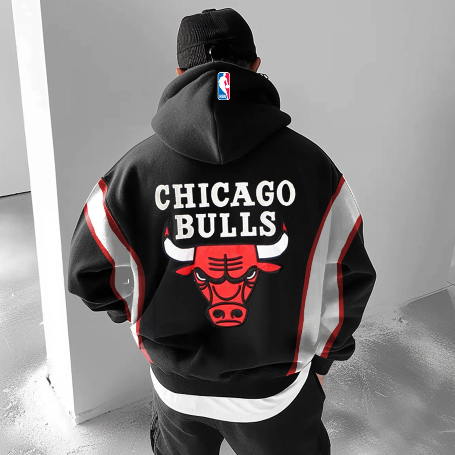 

Retro Color Block Basketball Hoodie