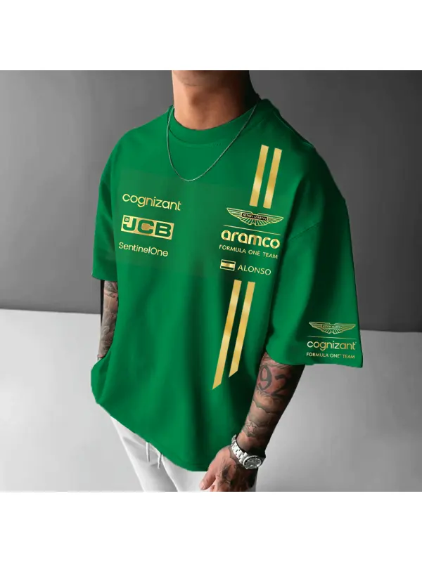 Unisex Racing Print Oversized Loose T-shirt - Anrider.com 