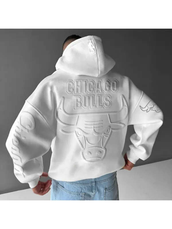 Men's Basketball Letter Print Oversized Hoodie - Anrider.com 