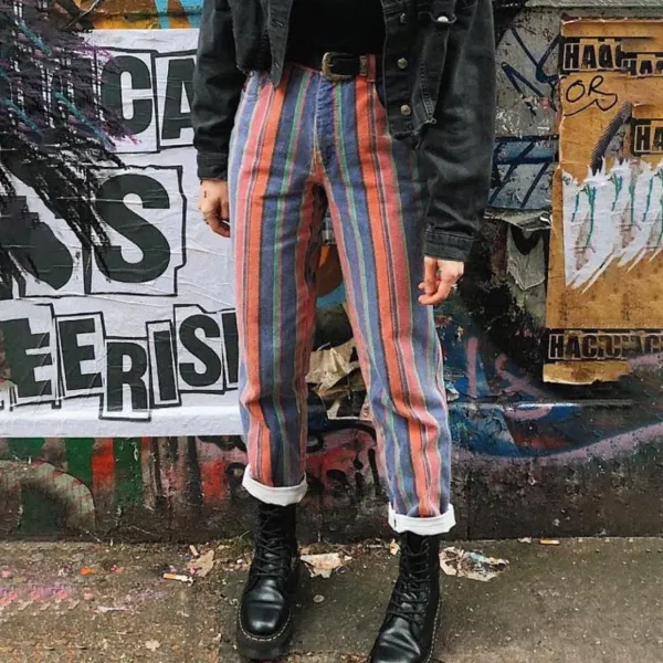 Women's Vintage Striped Trousers - Spiretime.com 