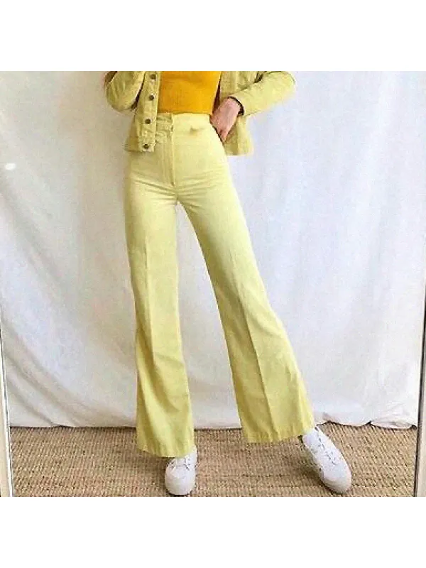 Women's Resort Solid Color Trousers - Anrider.com 