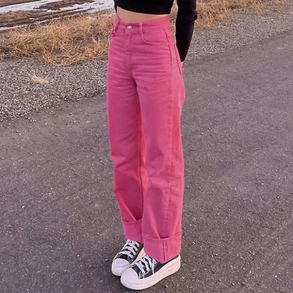 Women's Vintage Solid Color Trousers - Ootdyouth.com 