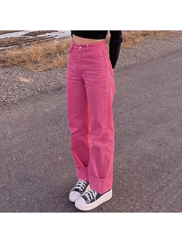 Women's Vintage Solid Color Trousers - Anrider.com 