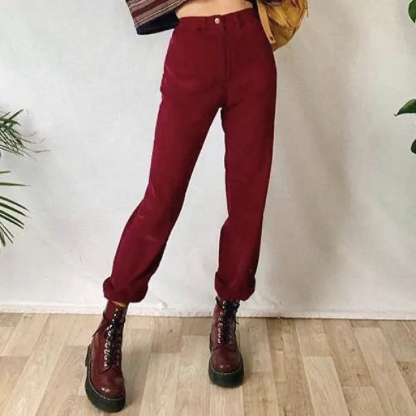 Women's Retro Slim Trousers - Ootdyouth.com 