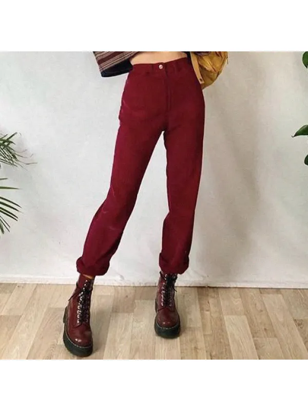 Women's Retro Slim Trousers - Ootdmw.com 