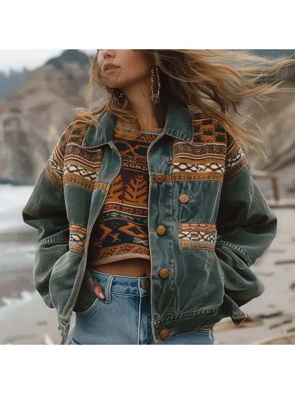 Ethnic Style Outdoor Design Jacket - Realyiyi.com 