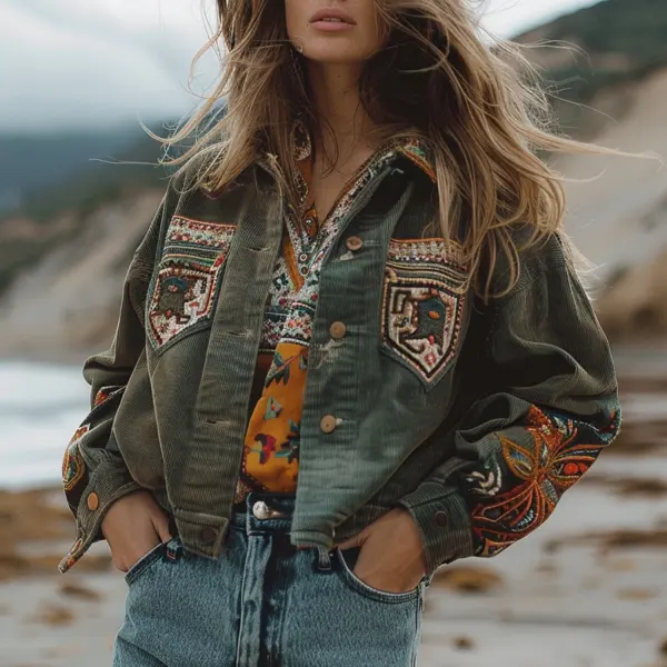 Women's Vintage Ethnic Jacket - Ootdyouth.com 