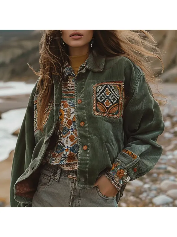 Women's Retro Ethnic Design Jacket - Ootdmw.com 