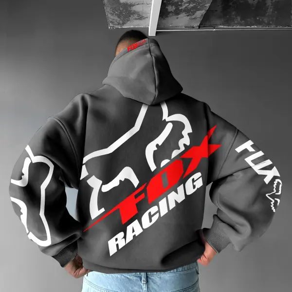 Unisex Oversized Racing Graphic Print Hoodie - Wayrates.com 