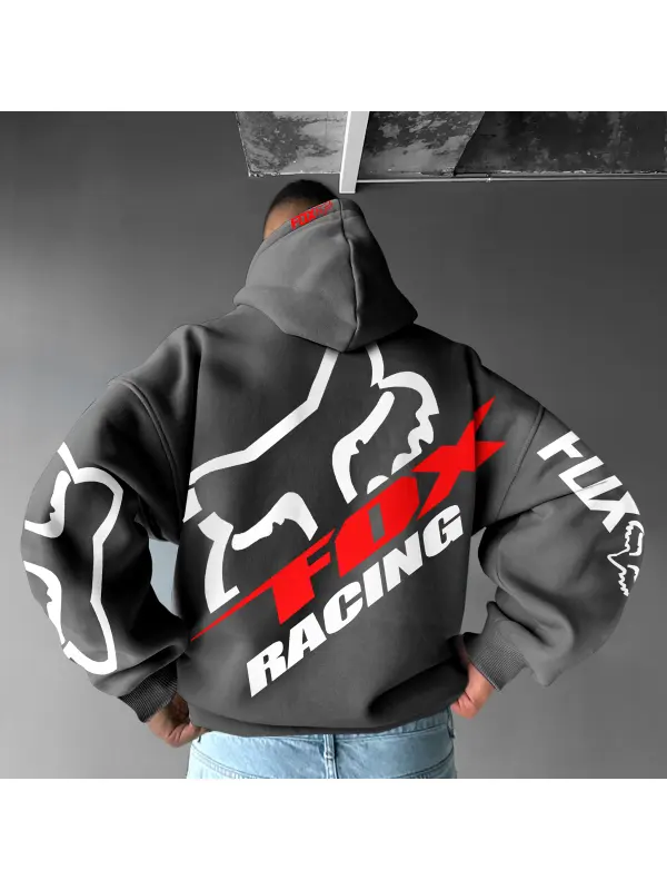 Unisex Oversized Racing Graphic Print Hoodie - Anrider.com 