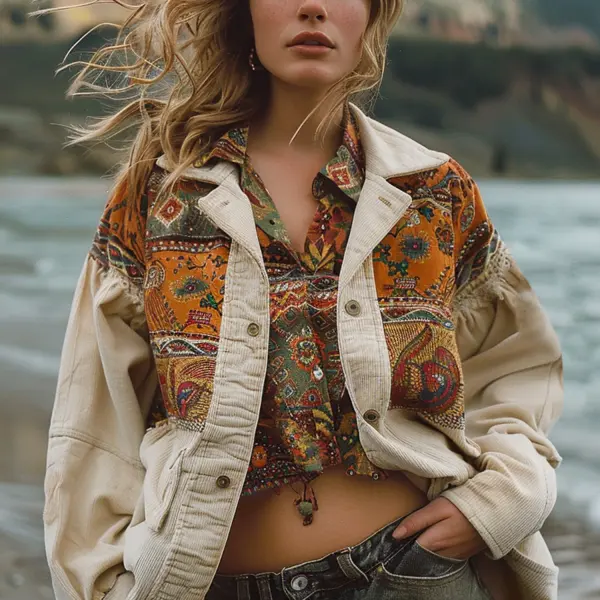 Retro Resort Ethnic Outdoor Jacket - Localziv.com 