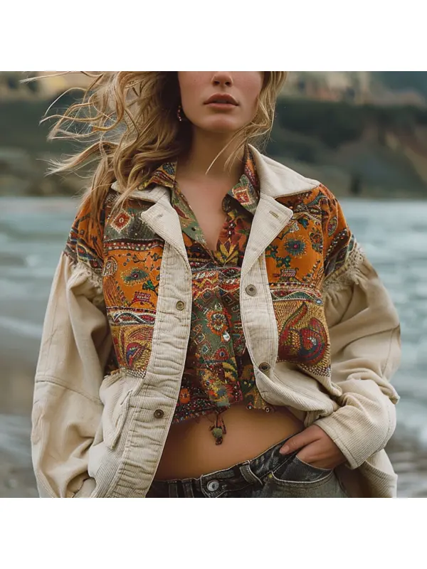 Retro Resort Ethnic Outdoor Jacket - Hoplady.chimpone.com 