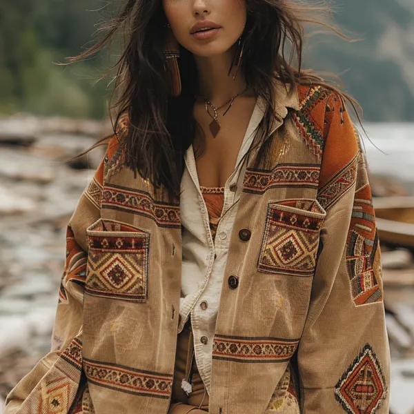 Ethnic Casual Retro Jacket - Spiretime.com 