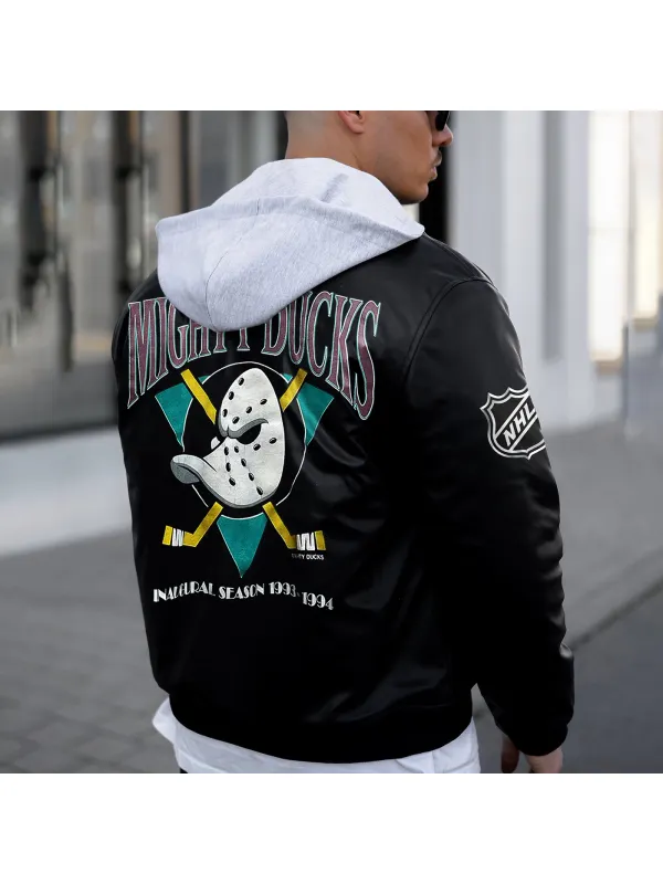 Street Casual Fashion Men's Casual Hockey Print Hooded Jacket Jacket - Anrider.com 