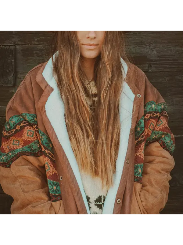 Vintage Aztec Fleece Jacket - Aptkoi.com 