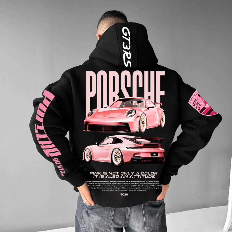 

Casual Racing Print Oversized Porsche GT3RS Hoodie