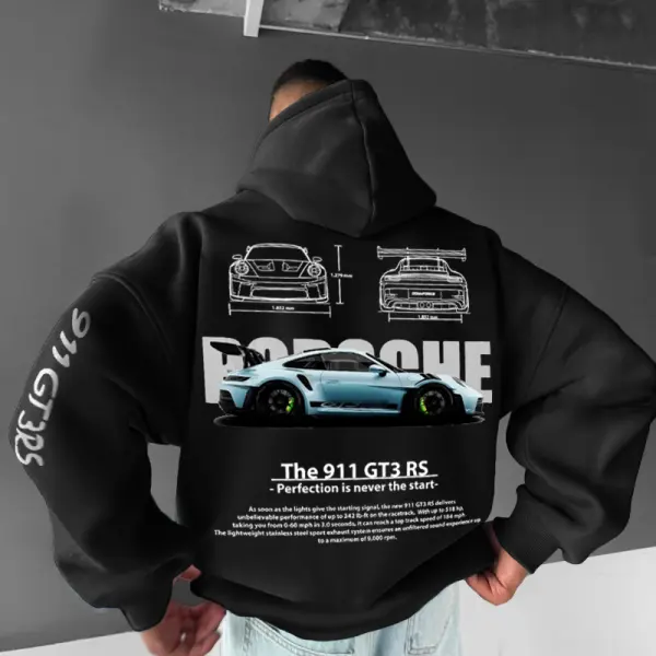 Oversized Street Racing Graphic Print Hoodie - Ootdyouth.com 