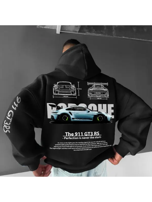 Oversized Street Racing Graphic Print Hoodie - Aptkoi.com 