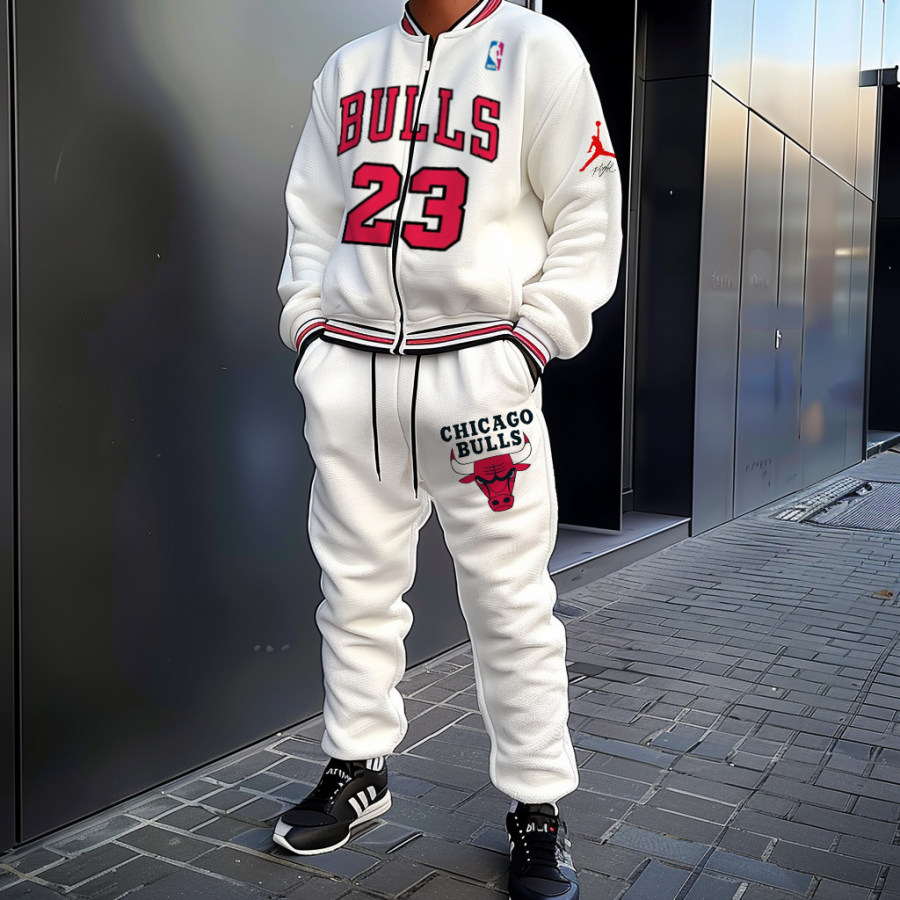 

Unisex Basketball Print Jacket & Sweatpants Casual Set