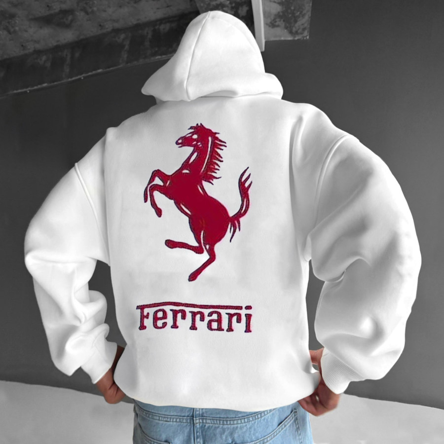 

Casual Racing Lettering Embroidered Ferrari Hoodie