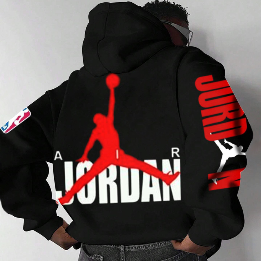 

Oversized Unisex Basketball Print Hoodie