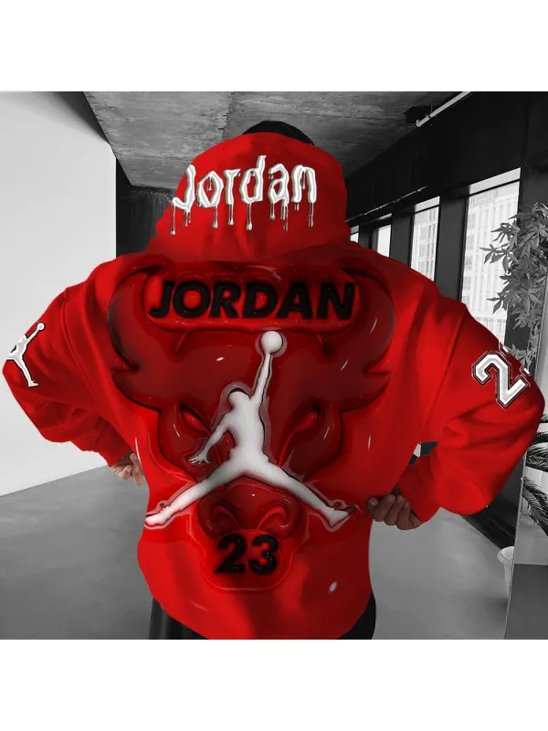 Oversized Unisex Basketball Print Hoodie - Ootdmw.com 