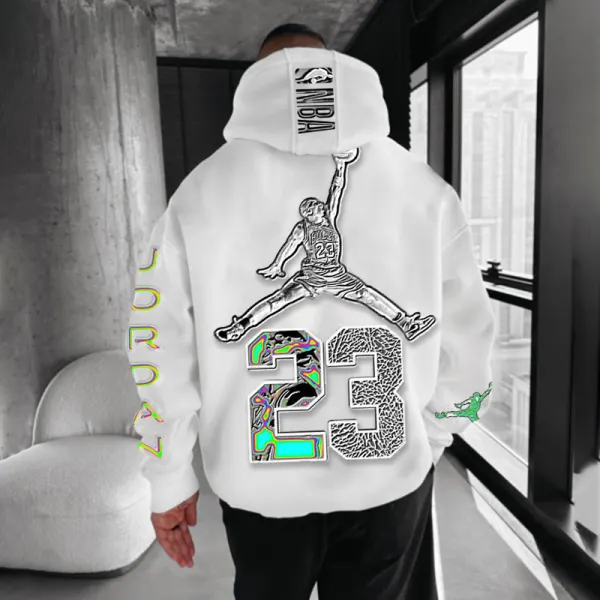 Oversized Unisex Basketball Print Hoodie - Ootdyouth.com 