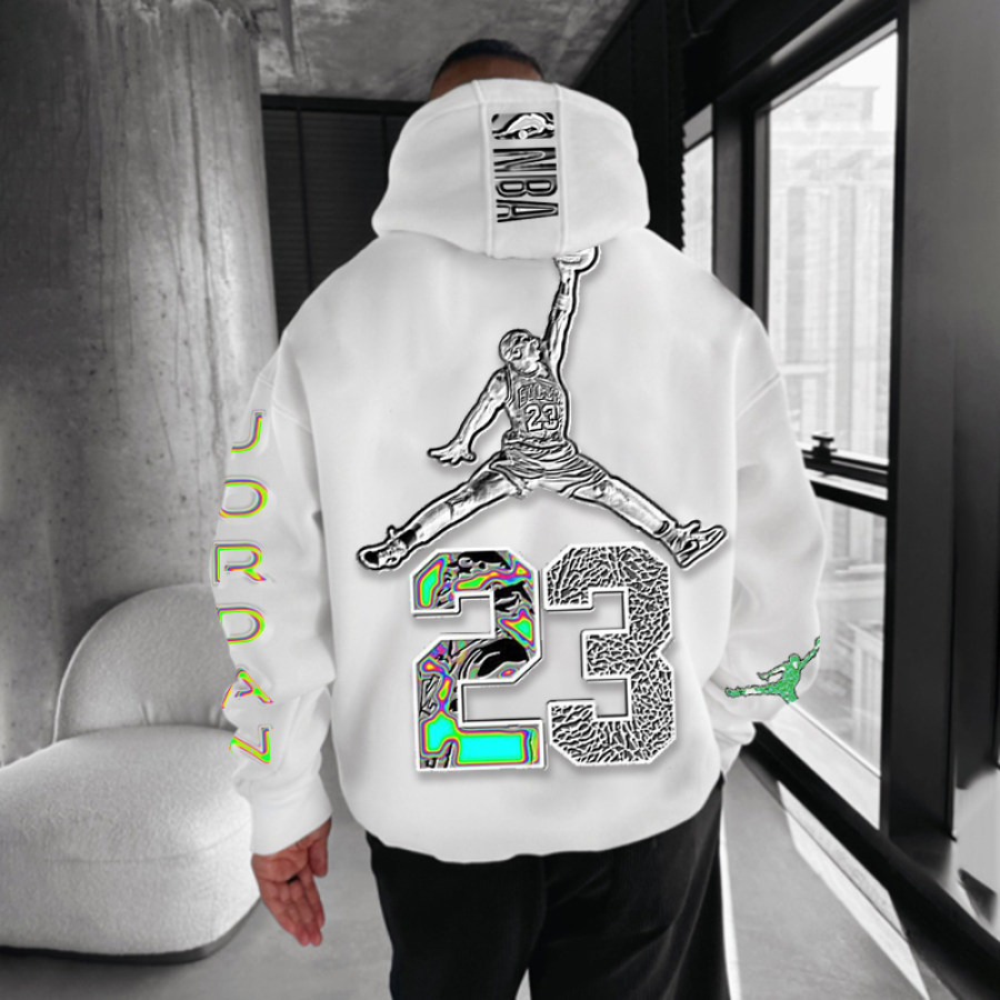 

Oversized Unisex Basketball Print Hoodie