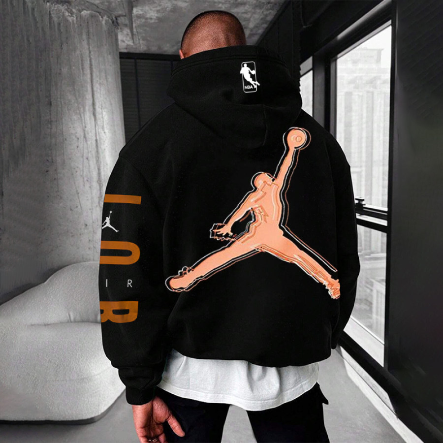 

Oversized Unisex Basketball Print Hoodie