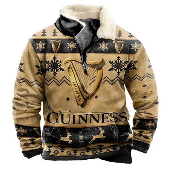 Men's Germany Black Beer Party Ugly Christmas 3D Print Khaki Sweatshirt Only $32.99 - Cotosen.com 