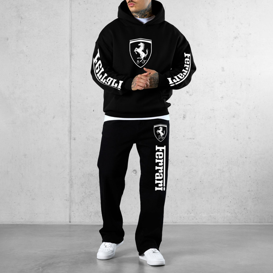 

Men's Casual Racing Letter Print Suit