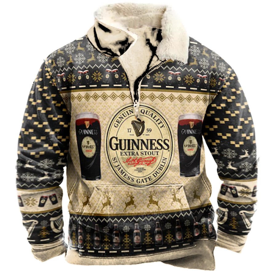 

Men's Germany Black Beer Party Ugly Christmas 3D Print Sweatshirt
