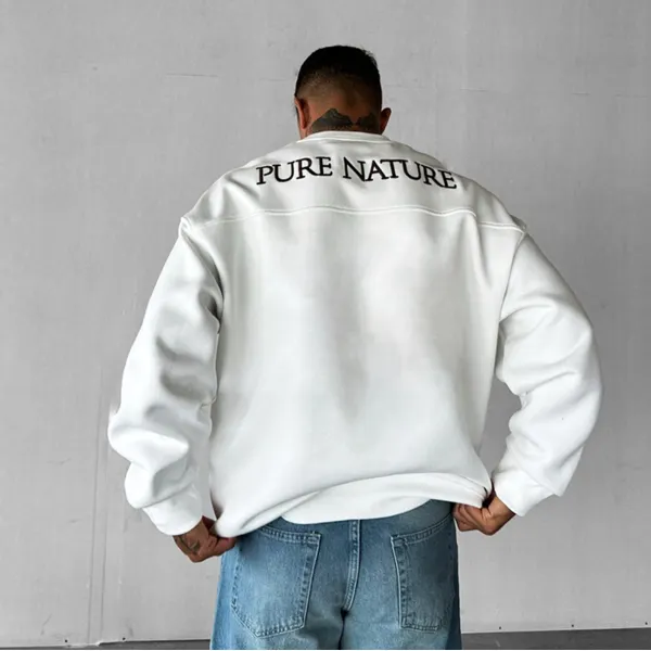 Unisex Lettering Oversized Crew Neck Sweatshirt - Ootdyouth.com 