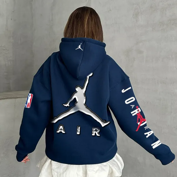 Basketball Print Relaxed Hoodie - Cotosen.com 