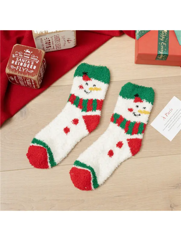 Unisex Christmas Coral Fleece Sleeping Socks - Anrider.com 