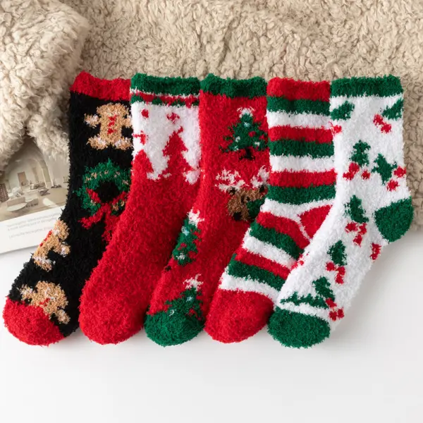 Unisex Christmas Gift Coral Fleece Cute Non-slip Socks - Zivinfo.com 