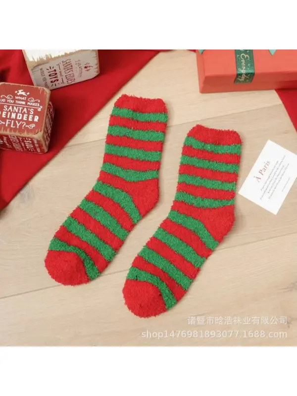Unisex Christmas Holiday Gift Coral Fleece Non-slip Socks - Anrider.com 